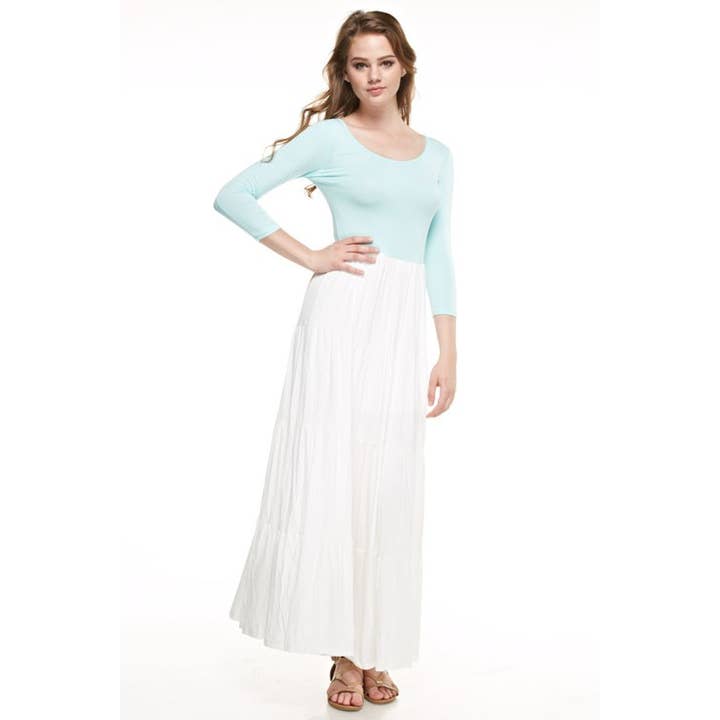 Color Block Maxi Dress - Full Sleeve for wholesale by Reborn J