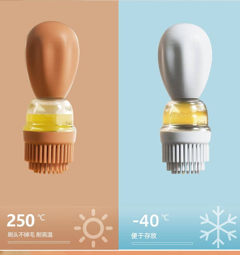 VIGOR - Wholesale Dispenser voor olie/azijn - Perfect druppelende oliefles met siliconenborstel Pasteak L7