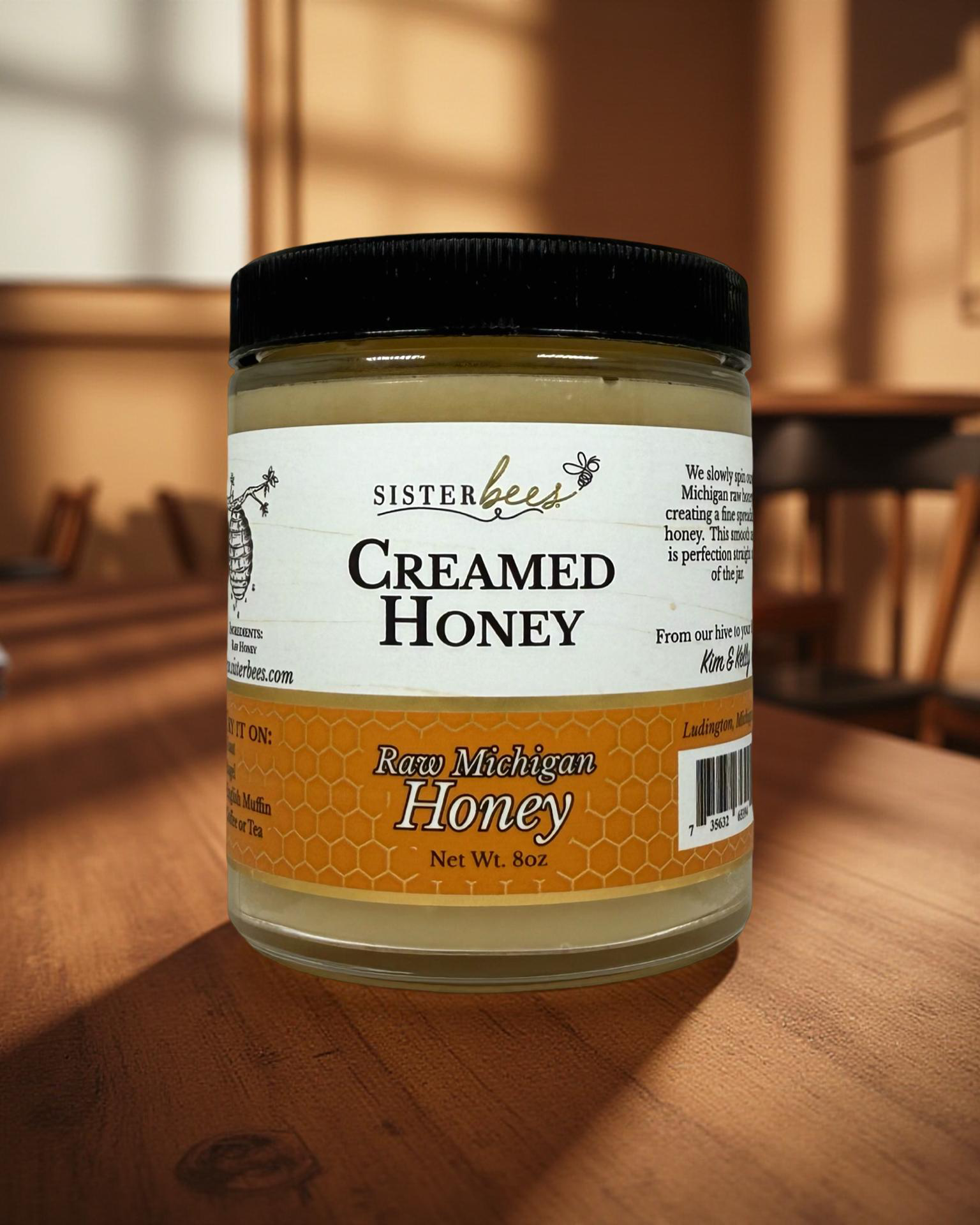 Sister Bees LLC - Wholesale Honey - Michigan Creamed Honey 8oz jar1