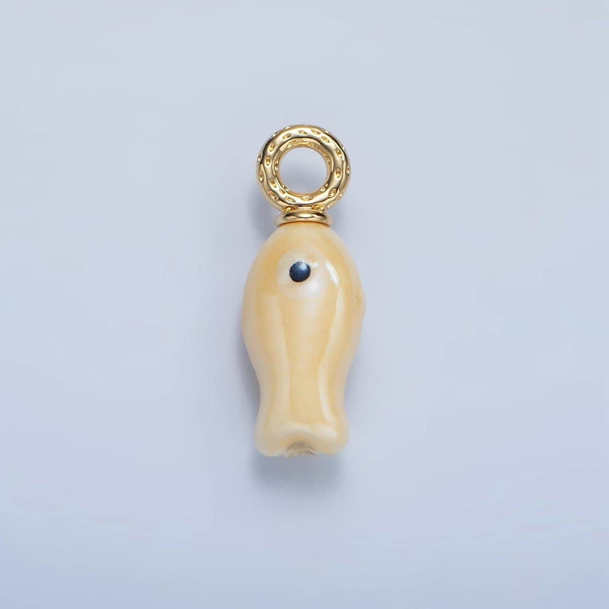 Aim Eternal - Wholesale Individual Charm/Pendant - 24K Gold Filled 30mm Enamel Fish Sea Animal Ceramic Drop Charm | X794 - X8017
