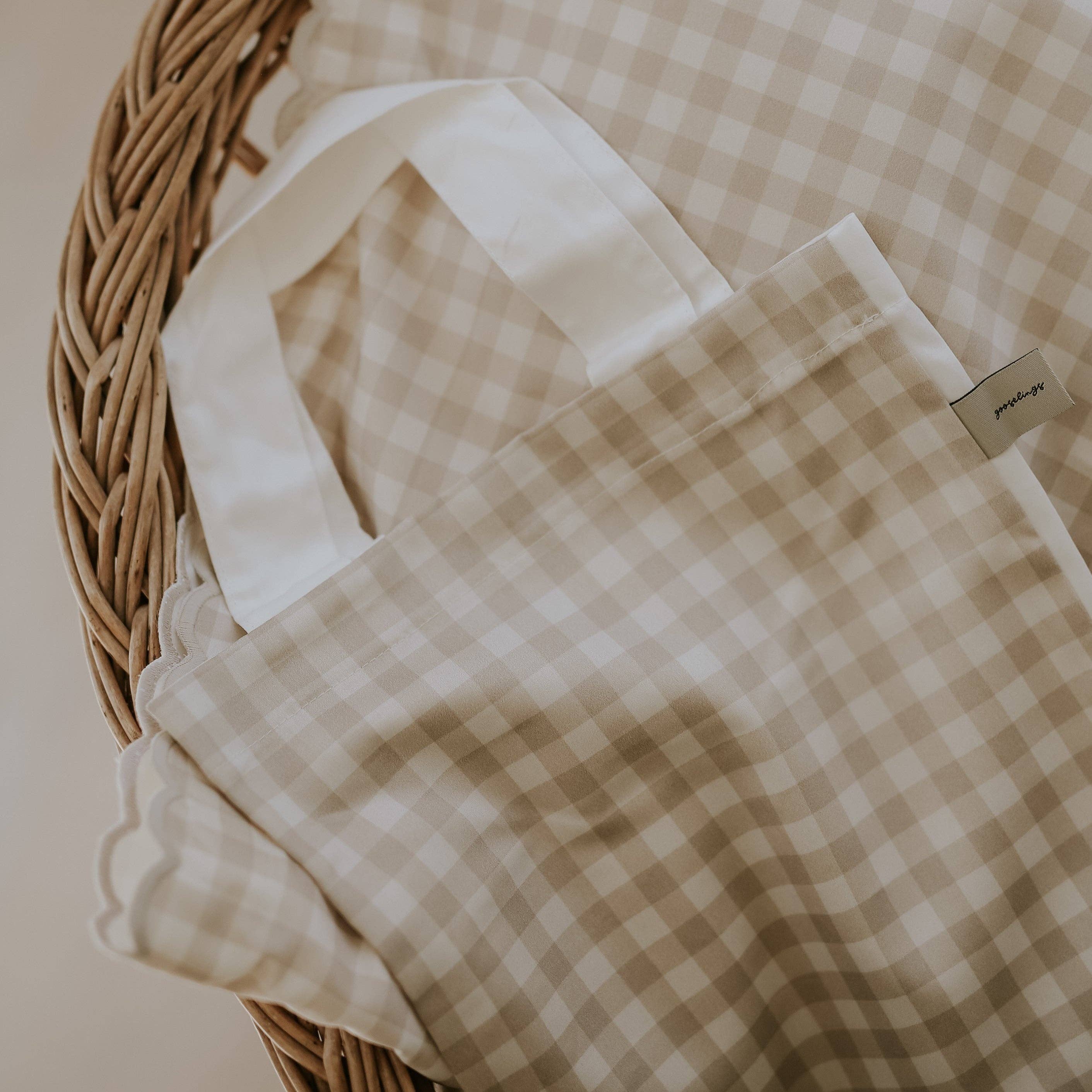 Gooselings - Wholesale Pillow/Cushion - Kids & Baby - Picnic Gingham Toddler Pillow - Beige6