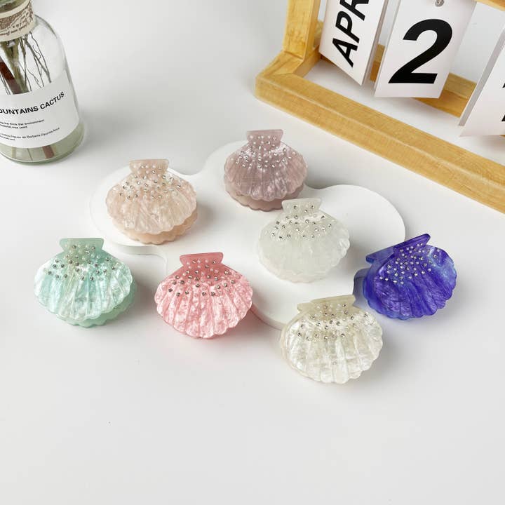 Elegante fermaglio per capelli con conchiglia diamantata per la vendita all'ingrosso da parte di mildstyles