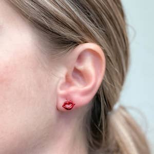 12mm Mermaid Scale Earrings - Pink Pierced Earring Studs - Dream