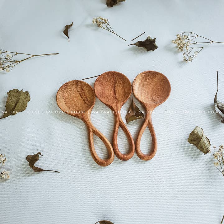 194 Craft House - Wholesale Measuring Spoon - Handcarved Wooden Coffee, Tea Spoon - Measuring Spoon