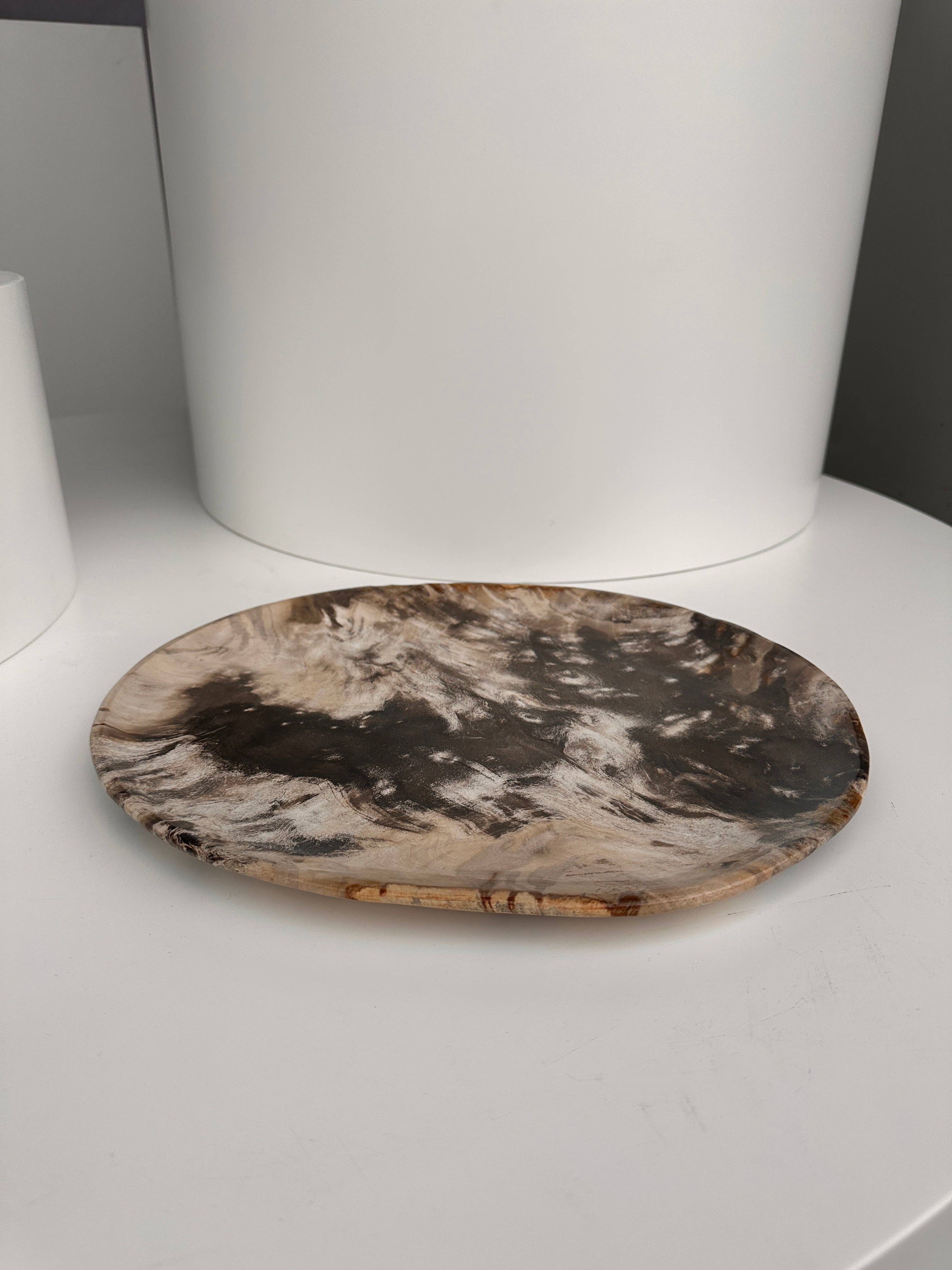 Office Objets - Vente Assiettes/plats/bols de décoration - Très grand vide poche ou plat en bois pétrifié28