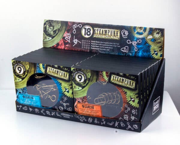 HQ Kites & Designs - Vente Jeu de réflexion – adulte - Ensemble d'Exposition de Puzzles Steampunk4