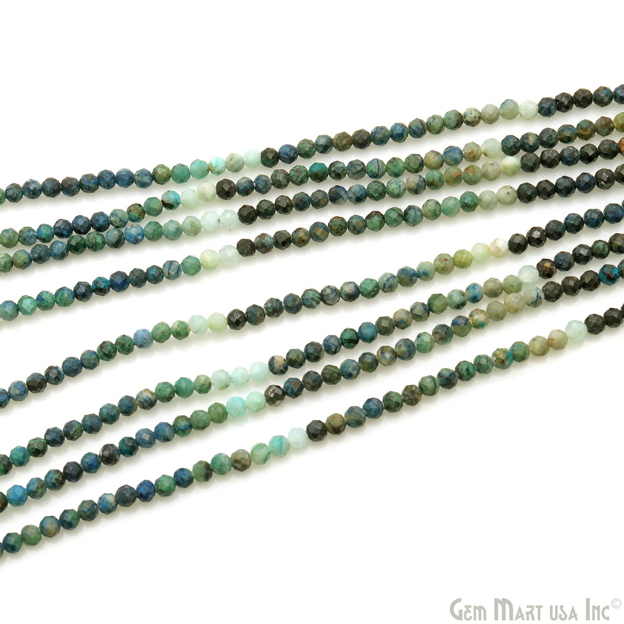 GemMartUSA – wholesale Pärlor – Chrysocolla Rondelle pärlor, 13 tums ädelstensträng, 3mm4