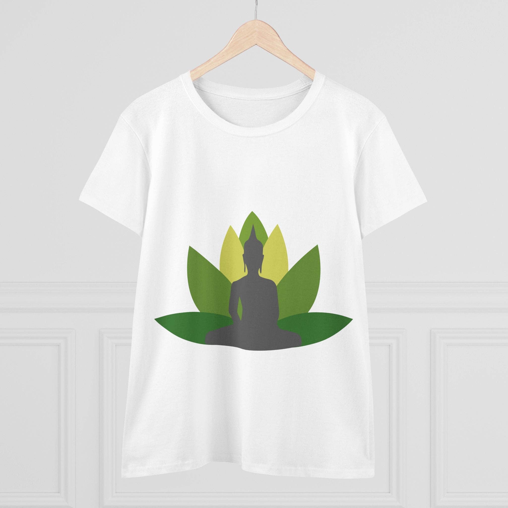 Restored By Nature Company - Wholesale Screen Printed T-Shirt - Women's - Women’s Graphic Tee – Buddha with Lotus Flower – Mid-weight Soft Cotton1