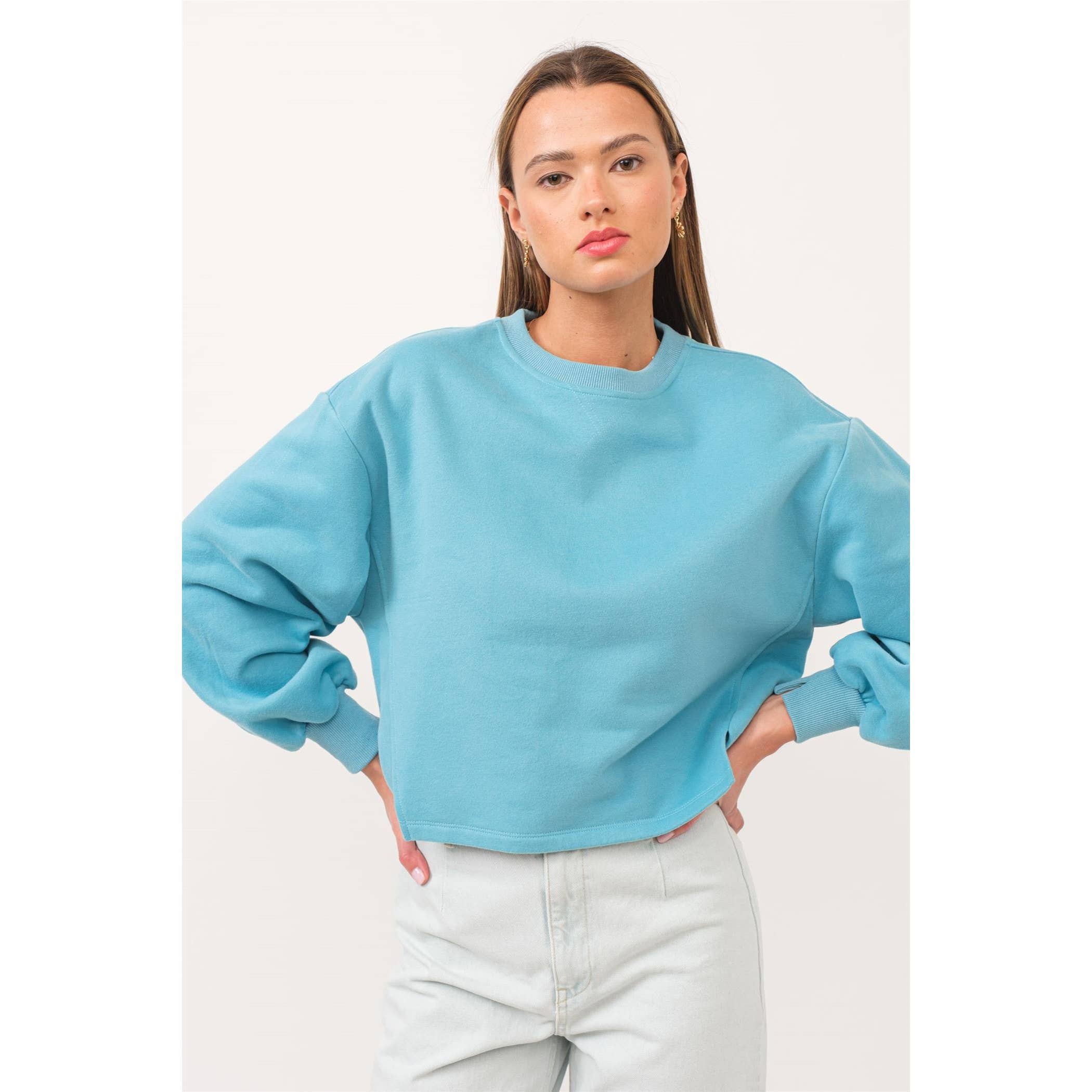 The GREii - Wholesale Sweatshirt - Women's - Cutout Rib Fleece Sweatshirt9