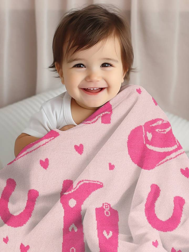MiMi Wholesale - Wholesale Bedding Blanket - Kids & Baby - Super Lux Children's Cowgirl/Cowboy Bedding Blanket