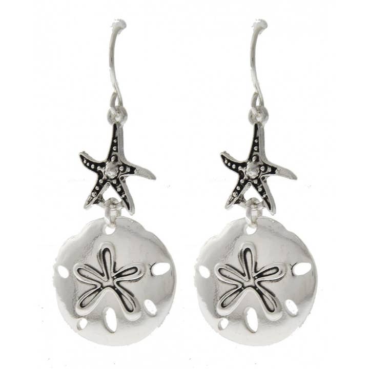 FR5731 Starfish & Sand Dollar Metal Earrings for wholesale by 0011 PREMIERE