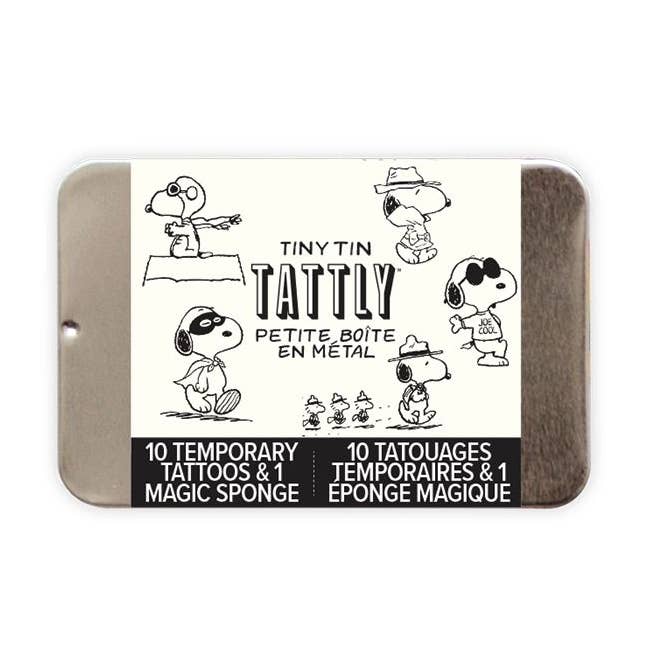 Tattly - Wholesale Temporary Tattoo - Many Faces of Snoopy Tattoo Tin0