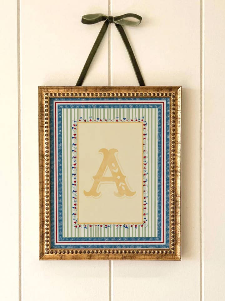 Personlig Initial Vintage Barnkammare Print I155 för wholesale av Peardrop Prints