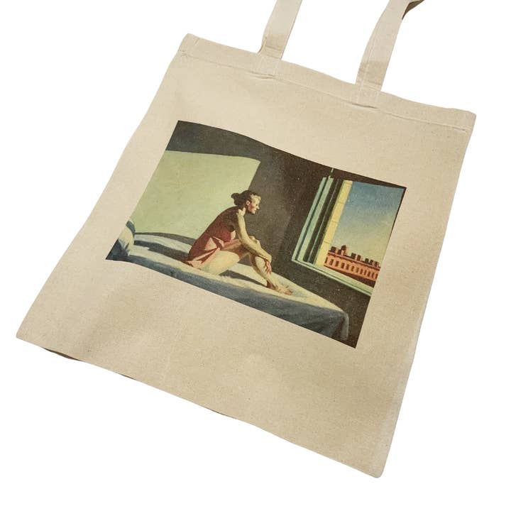 Edward Hopper Lady in Pink Vintage Art Tote Bag Aesthetic for wholesale by ZZZEBRAAA LIMITED