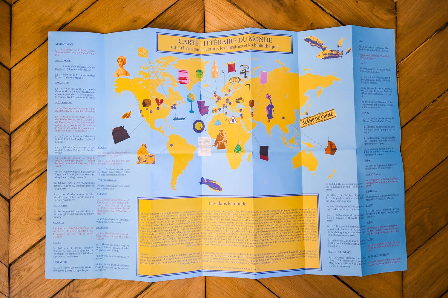 Atelier d’Albion - Wholesale Everyday Greeting Card - Literary map or 100 books on reading, bookstores6