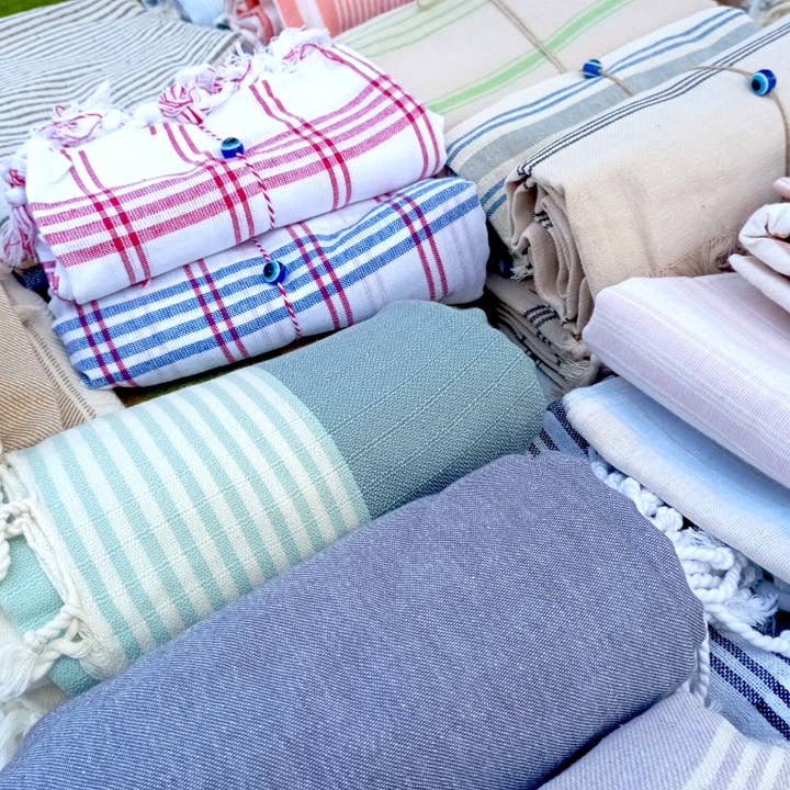 Pamouque - Wholesale Beach Towel - 60 PCS Random Color Turkish Towel, Peshtemal, Fouta2