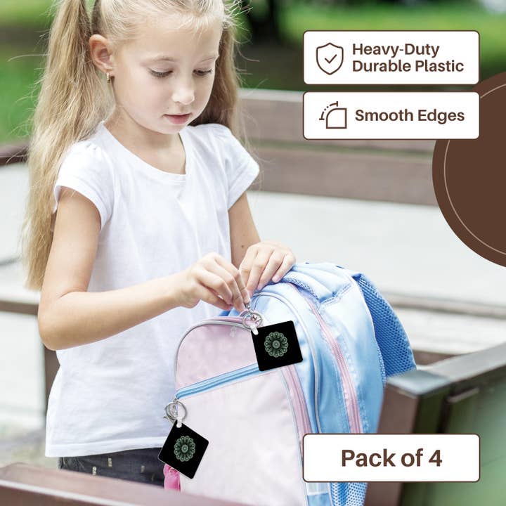 3dRose - Wholesale Keychain - Unisex - 3dRose, Image of Fractal Green Mandela On Black, Key Chain3