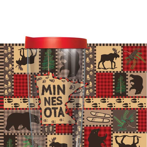 Minnesota Cabin Quilt Tumbler for wholesale by FREEHEART