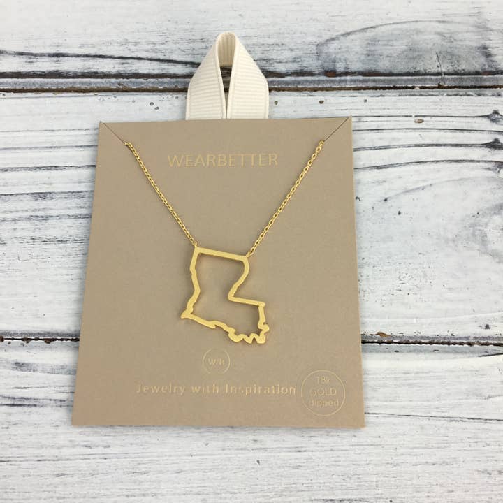 Louisiana state cut out necklace for wholesale by SongLily