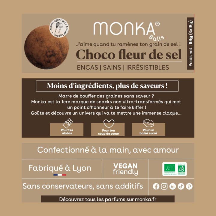 Monday Box - Wholesale Chocolate Covered Sweets - Monka Balls - Choco Fleur de sel x12 boxes