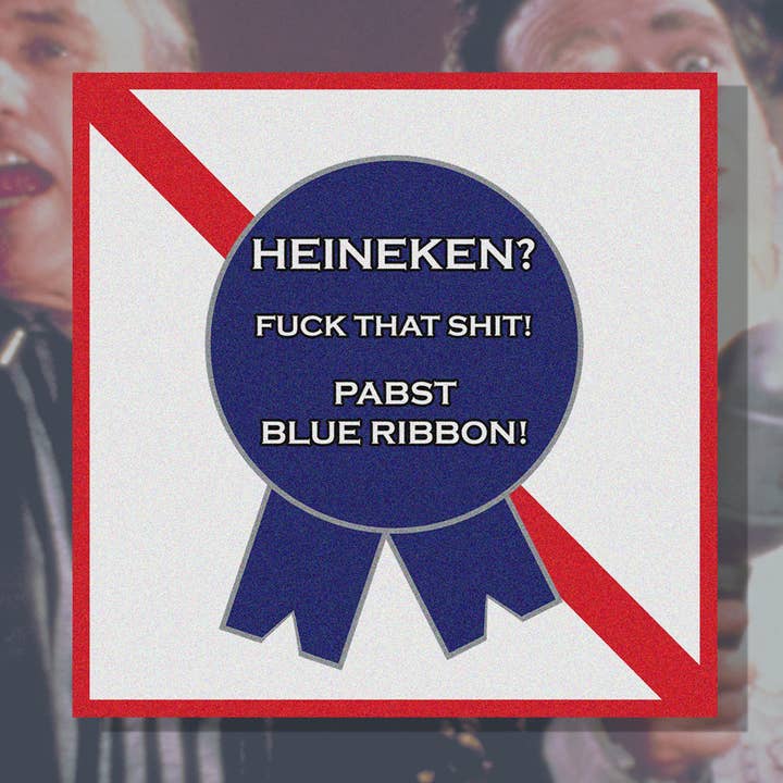 Pabst Blue Ribbon Blue Velvet Die Cut Sticker for wholesale by The Weeping Roses