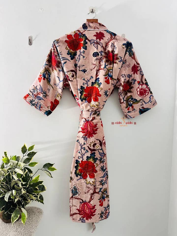 GYPSY STUDIO - Wholesale Robe - Women's - Velvet kimono robe | morning tea robe | women wear long coat6