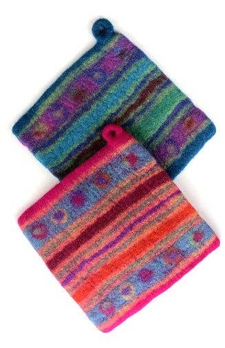 Ganesh Himal Trading - Vente Gants de cuisine/maniques - Manique en feutre colorée1