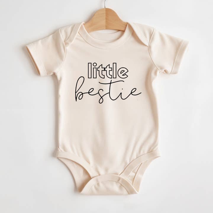 Little Bestie | 100% Cotton Baby Bodysuit or Tee for wholesale by Wildflowers + Cotton