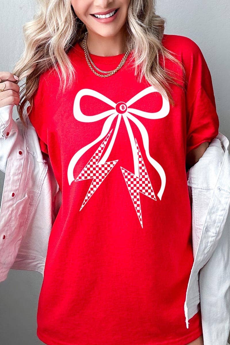 COLORBEAR - Wholesale T-Shirt (Graphic) - Women's - Lightning Bolt Bow Graphic Plus Heavy Cotton Tee12