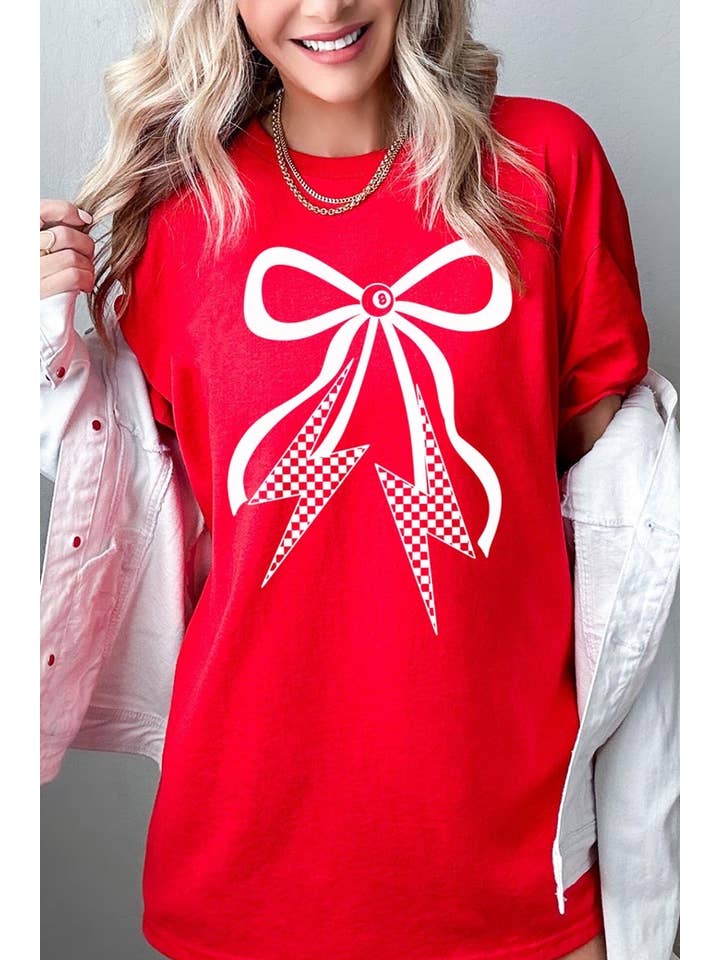 COLORBEAR - Wholesale T-Shirt (Graphic) - Women's - Lightning Bolt Bow Graphic Plus Heavy Cotton Tee12