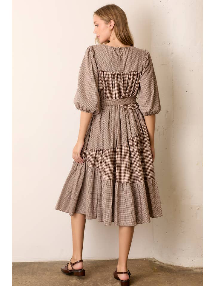 Polagram by Wellmade USA - Venta al por mayor Vestido - Mujer - VESTIDO MIDI CON LAZO EN LA CINTURA