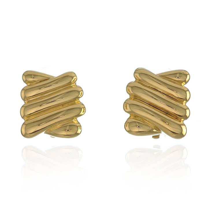 Orecchini a clip Cachet Safara placcati in oro 18 carati per la vendita all'ingrosso da parte di Cachet London