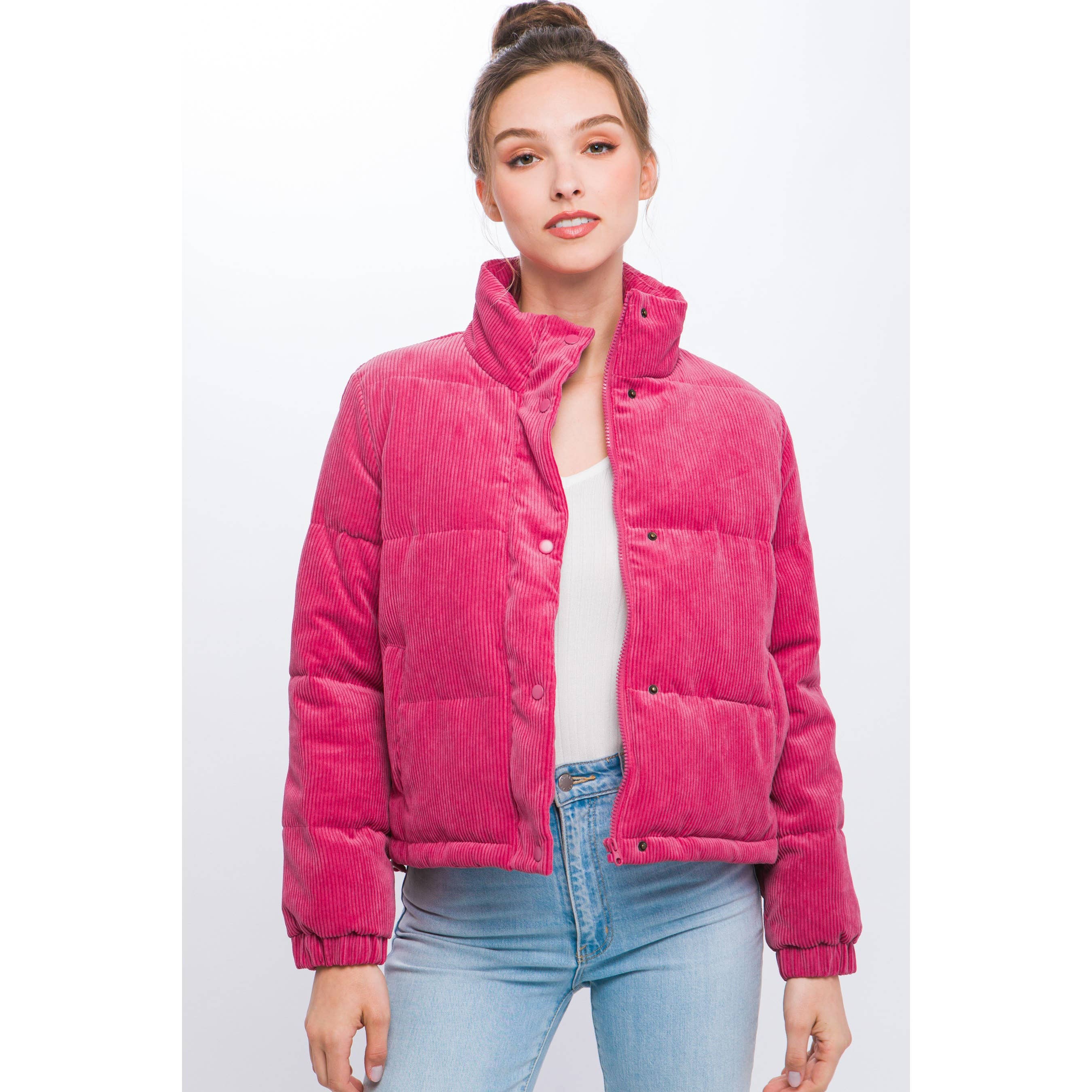 Baie Bleue - Wholesale Jacket - Women's - Corduroy Jacket with Snap Closure0