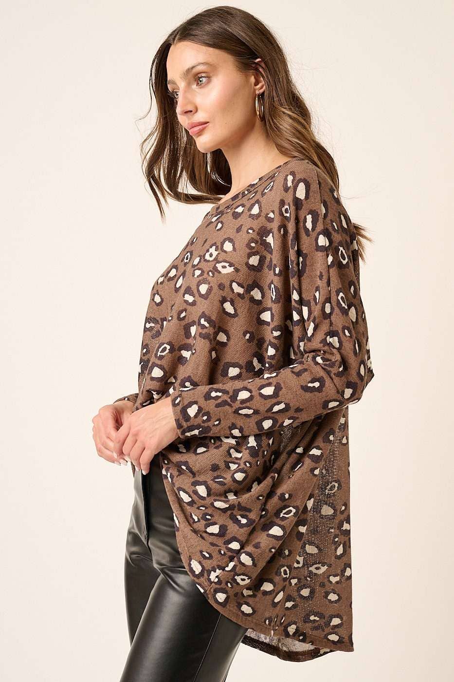mittoshop - Wholesale Knit Top - Women's - T10261-LEOPARD PRINT RND NECK OVERSIZED KNIT TOP7