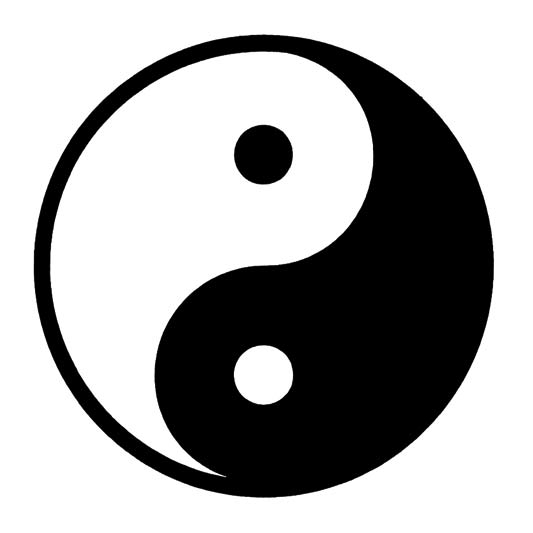 VisionWorks LLC - Wholesale Sticker - Yin Yang Symbol on White Sticker. 3" Square.