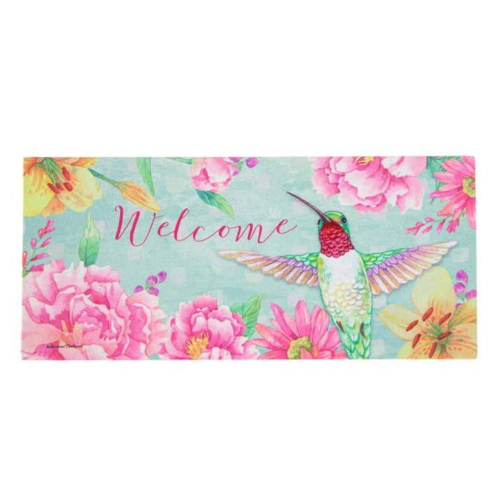 Welcome Hummingbird Sassafras Switch Mat for wholesale by Evergreen Enterprises