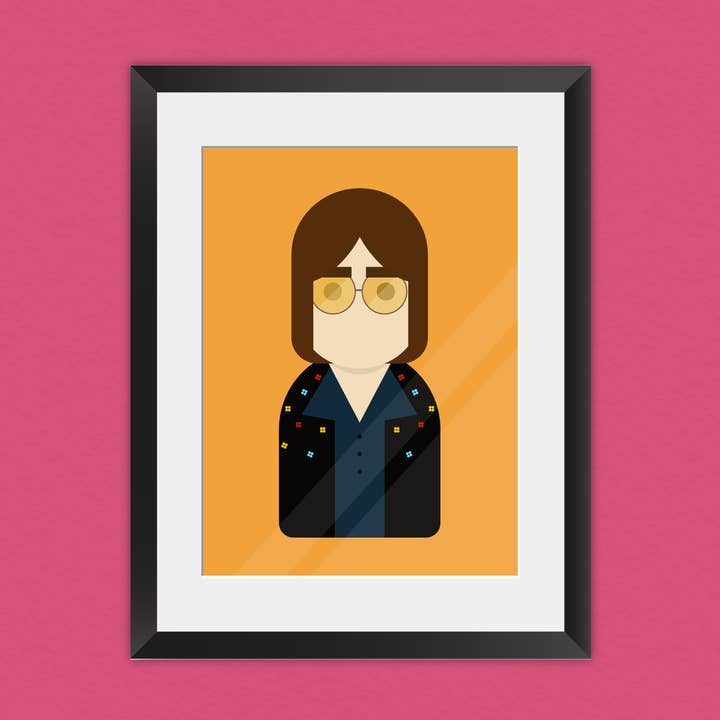 Impression d'art non encadrée inspirée de John Lennon pour la vente par Hey There Munchquin