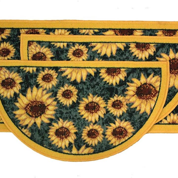 Juego de alfombras de cocina Sunflower 3 piezas para venta al por mayor de LINEN STORE