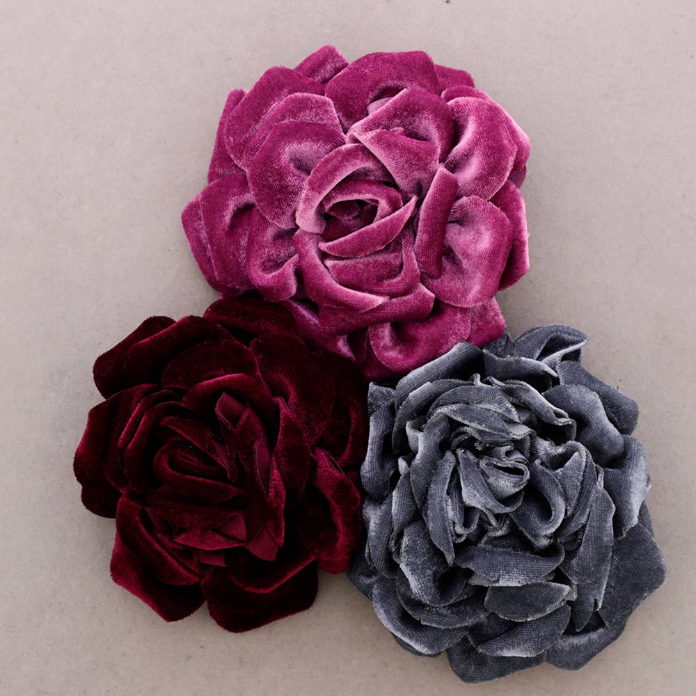 Sonata - Wholesale Snap Jewelry - Velvet Flower Brooch 13cm2