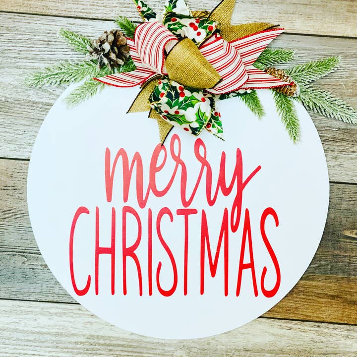 FARMSTEAD PRIMITIVE CO - Wholesale Door Hanger - Merry Christmas Door Hanger