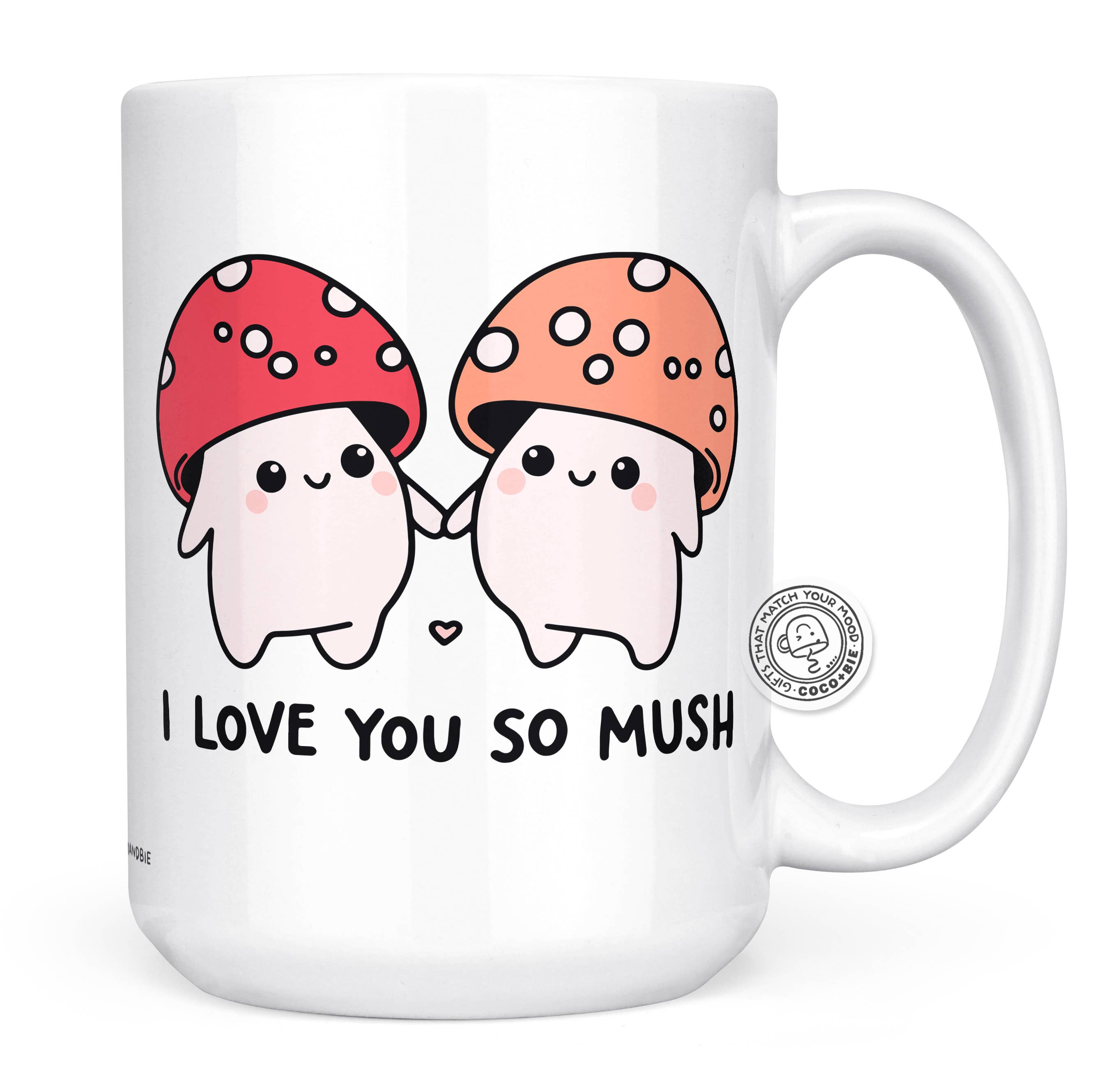 coco+bie designs - Wholesale Coffee Mug - I Love You So Mush Mug - Cute Mushrooms Valentine's Day Mug0