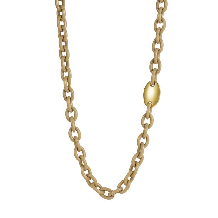 Alexa Enamel Long Necklace Sand/Gold for wholesale by Bud To Rose