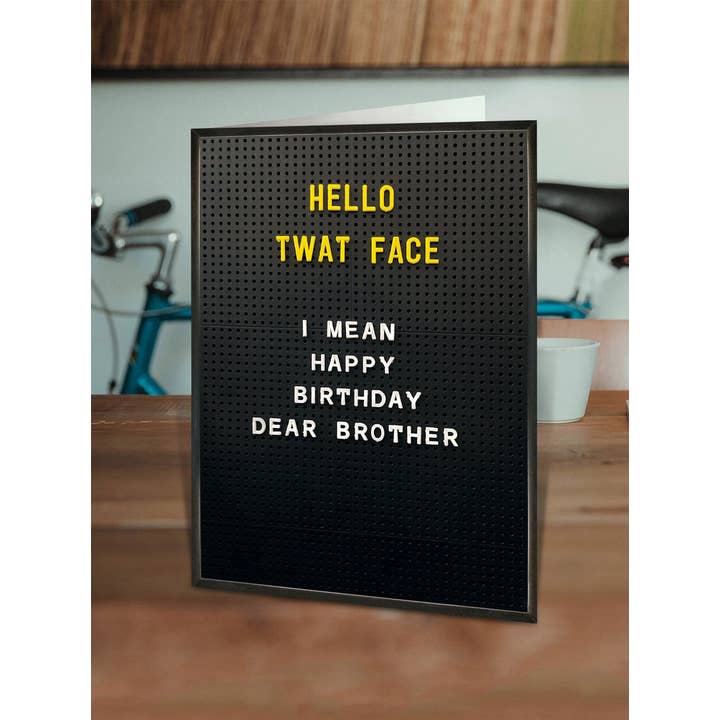 Brainbox Candy – wholesale Birthday card – Sale Funny Brother Card - Twat Face Birthday Brother1