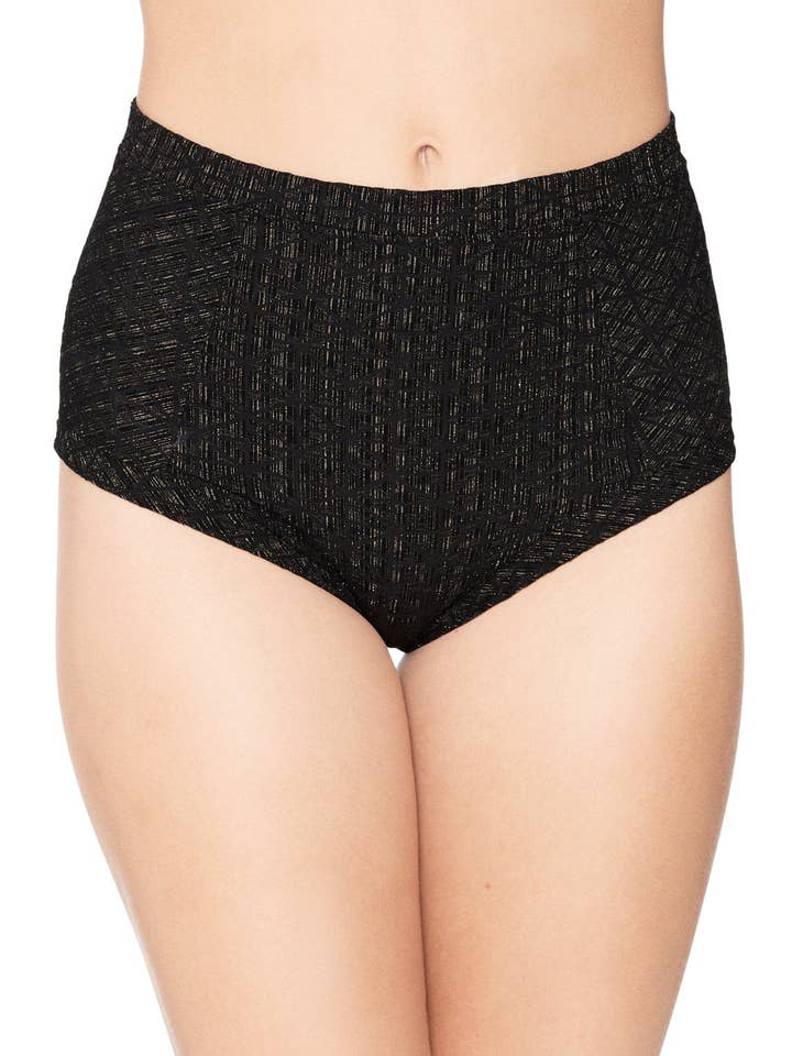 Monaco Black High-waisted Bikini Panties for wholesale by Viola Sky