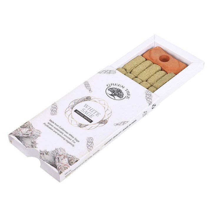 Something Different Wholesale - Wholesale Smudge Stick - Green Tree White Sage Smudge Bricks with Holder2