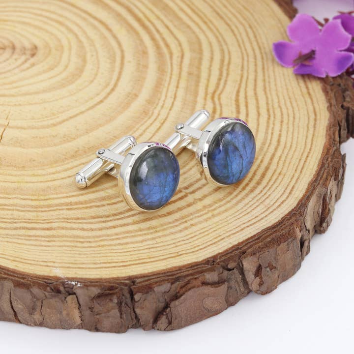 Jay Jools - Wholesale Cufflinks - Labradorite Cufflinks: 925 Silver Men's Handmade Jewelry8