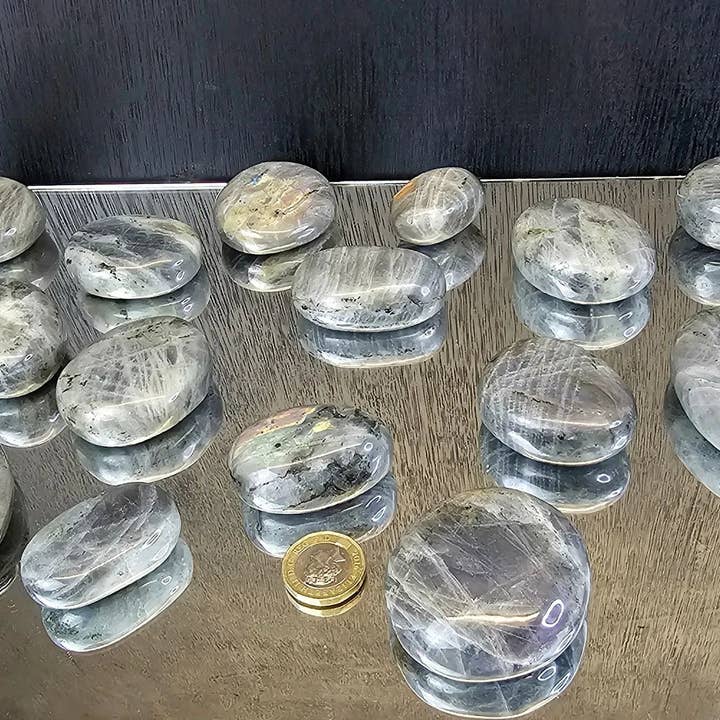 Distinction Crystals - Wholesale Spiritual Stone/Crystal - Purple Labradorite Crystal Palmstones 1KG Batch2