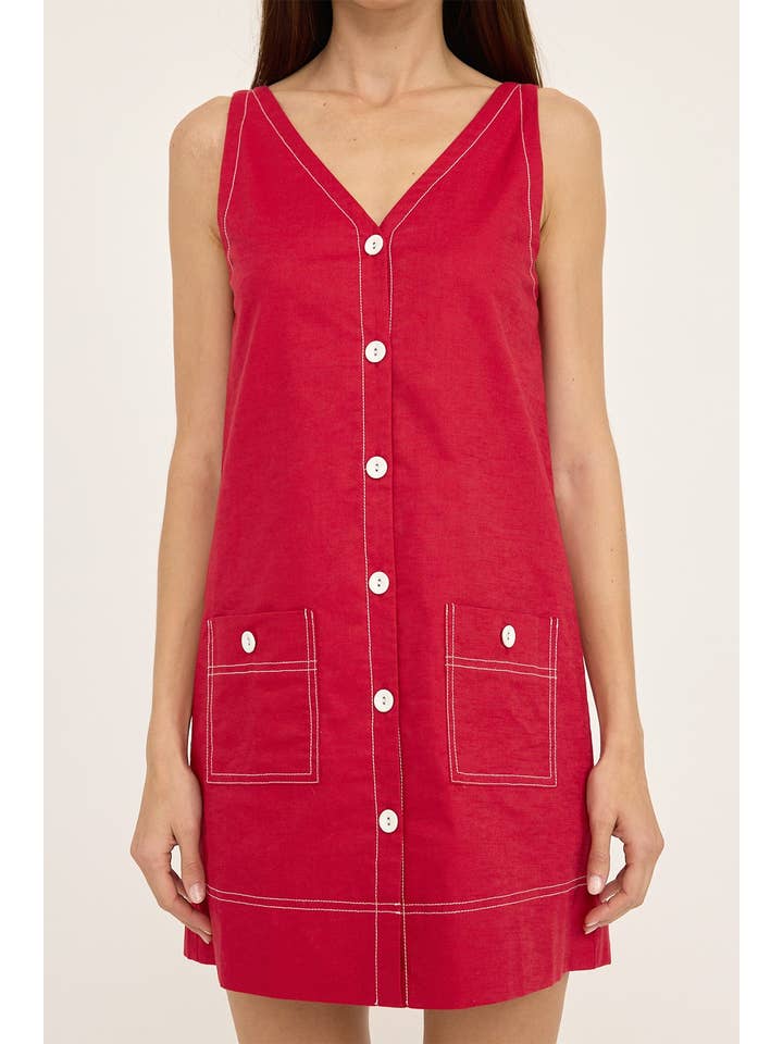 RAISONNEL - Wholesale Dress - Women's - Contrast Stitch Mini Dress - RD110213