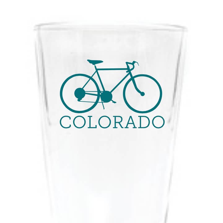 Colorado Bike Pint Glass for wholesale by Snow Business USA