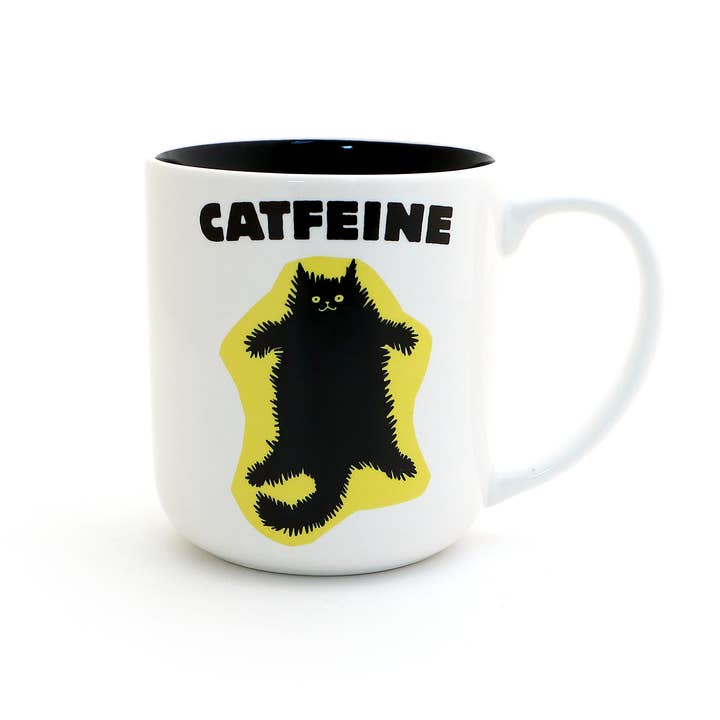 Catfeine Mug, Cat, Catffienated mug for wholesale by Lenny Mud